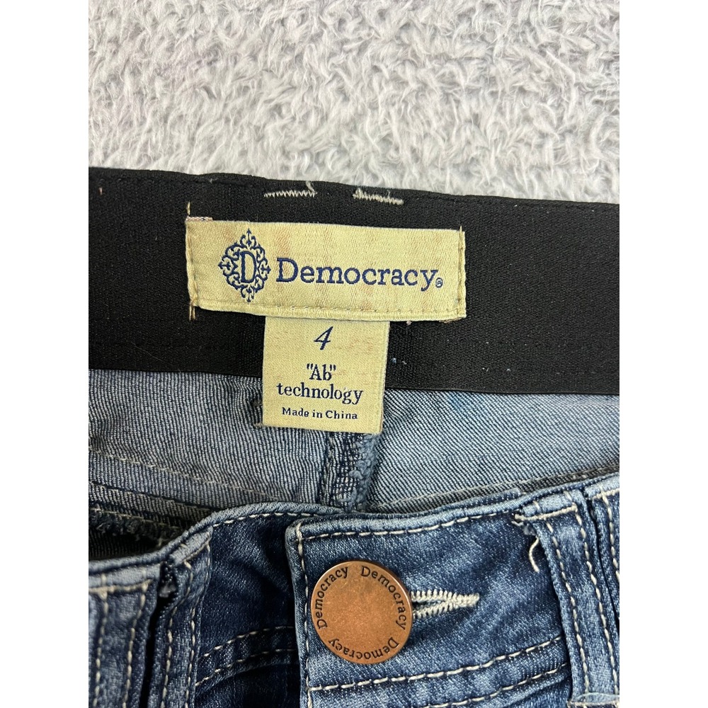Democracy Jeans Women 4 (28x28) Blue Skinny Ab Solution Distressed Stretch Denim - Picture 3 of 9